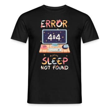 Fehler 404: Ruhezustand nicht gefunden - Männer T-Shirt - Schwarz - Vorne - AI Model Male 178 light (178cm)