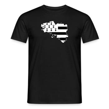 Brittany flag card Breton gift - Men's T-Shirt - black - Front - AI Model Male 178 light (178cm)