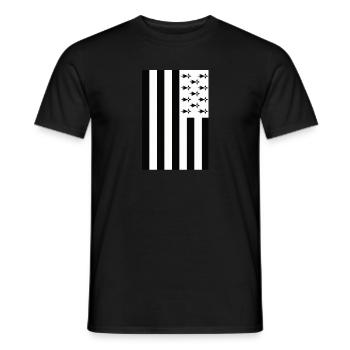 Flagge der Bretagne Vertikales bretonisches Geschenk - Männer T-Shirt - Schwarz - Vorne - AI Model Male 178 light (178cm)