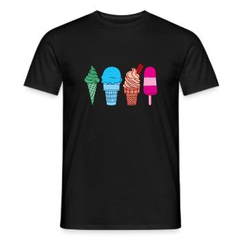 Ice Cream Summer Beach Ice Cream Holiday Vibes - Men's T-Shirt - black - Front - AI Model Male 178 light (178cm)