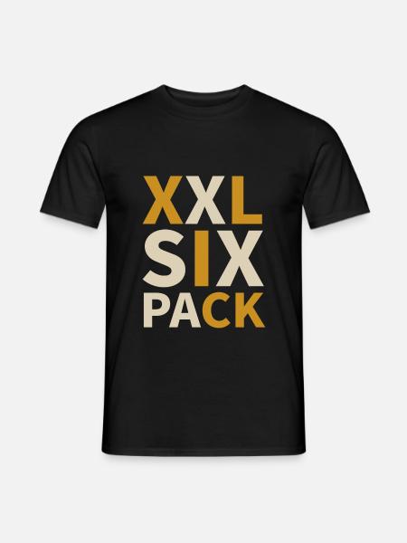 XXL SIX PACK – personnes grosses et minces - T-shirt homme - noir