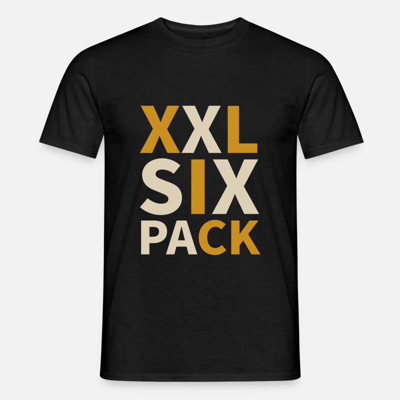 XXL SIX PACK – persone grasse e magre - T-shirt uomo - nero