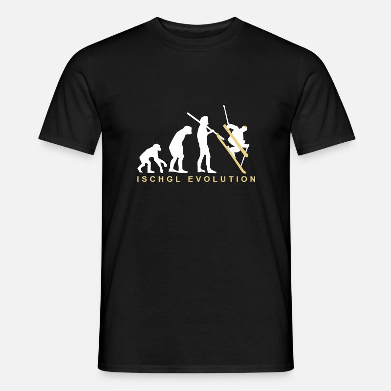 Ischgl Evolution Ski - Männer T-Shirt - Schwarz