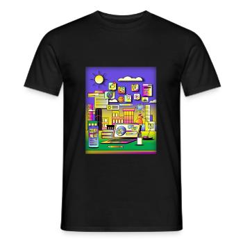 Icones ordinateur Internet - T-shirt homme - noir - Devant - AI Model Male 178 light (178cm)
