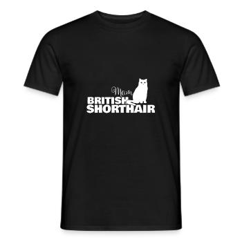 Britannique cheveux courts chat maman maman - T-shirt homme - noir - Devant - AI Model Male 178 light (178cm)