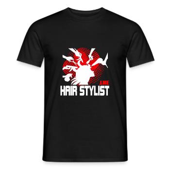 Hair Stylist Barber Hairdresser Work Gift Id - Men's T-Shirt - black - Front - AI Model Male 178 light (178cm)