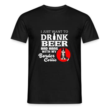 Border Collie - T-shirt homme - noir - Devant - AI Model Male 178 light (178cm)
