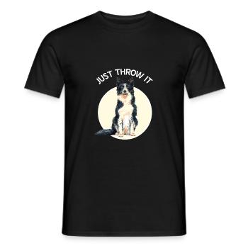 Border Collie - T-shirt homme - noir - Devant - AI Model Male 178 light (178cm)