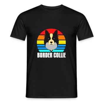 Border Collie - T-shirt homme - noir - Devant - AI Model Male 178 light (178cm)