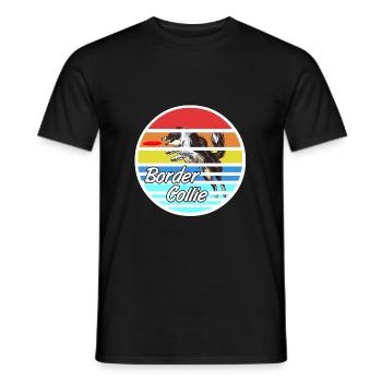 Border Collie - T-shirt homme - noir - Devant - AI Model Male 178 light (178cm)