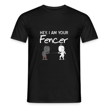 fencing - Men's T-Shirt - black - Front - AI Model Male 178 light (178cm)