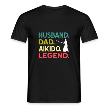 Aikido - Männer T-Shirt - Schwarz - Vorne - AI Model Male 178 light (178cm)