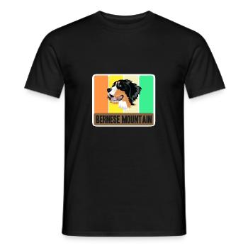 Chien de montagne bernois - T-shirt homme - noir - Devant - AI Model Male 178 light (178cm)
