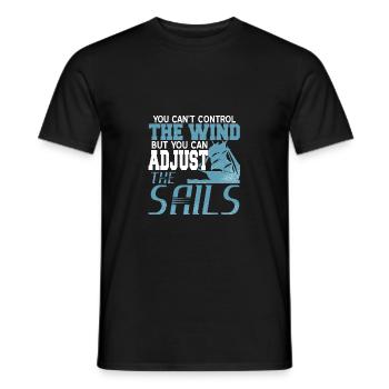 Sailboat - Men's T-Shirt - black - Front - AI Model Male 178 light (178cm)
