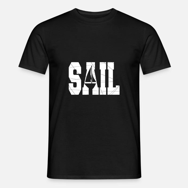 Segelboot - Männer T-Shirt - Schwarz