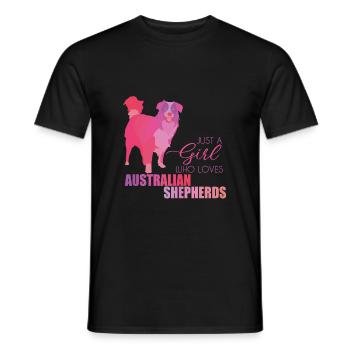 Australian Shepherd - T-shirt homme - noir - Devant - AI Model Male 178 light (178cm)