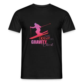 skiing - Men's T-Shirt - black - Front - AI Model Male 178 light (178cm)