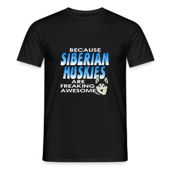 Siberian husky - Men's T-Shirt - black - Front - AI Model Male 178 light (178cm)