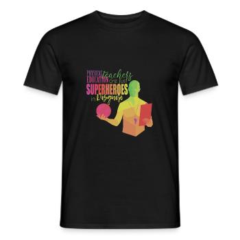 Professeur d’éducation physique PE Professeur Éducation physique Exercice - T-shirt homme - noir - Devant - AI Model Male 178 light (178cm)