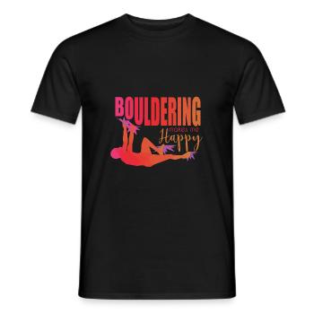Bouldering - Men's T-Shirt - black - Front - AI Model Male 178 light (178cm)