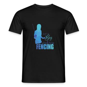fencing - Men's T-Shirt - black - Front - AI Model Male 178 light (178cm)