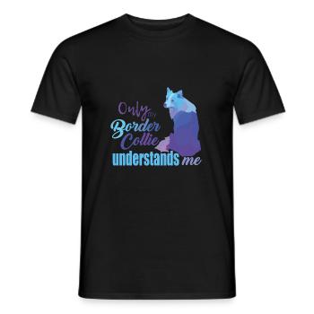 Border Collie - Men's T-Shirt - black - Front - AI Model Male 178 light (178cm)