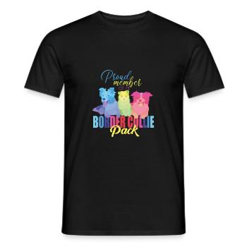 Border Collie - Men's T-Shirt - black - Front - AI Model Male 178 light (178cm)