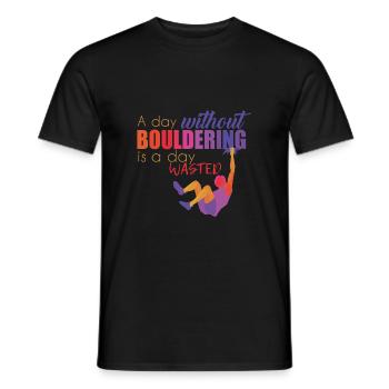Bouldering - Men's T-Shirt - black - Front - AI Model Male 178 light (178cm)