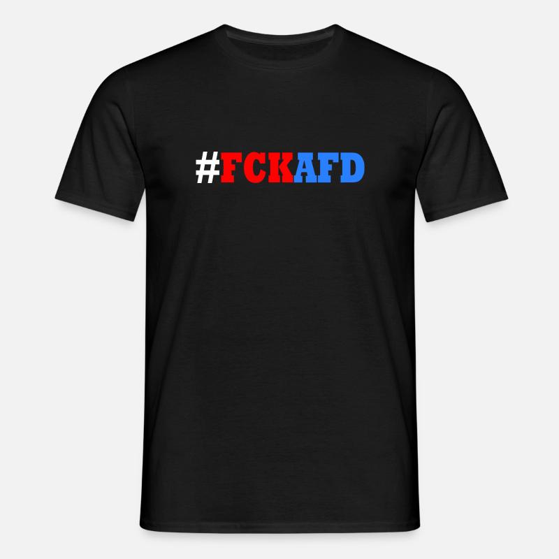 Fck afd - Männer T-Shirt - Schwarz