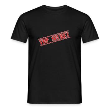 top secret J - Men's T-Shirt - black - Front - AI Model Male 178 light (178cm)