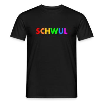 Schwul - Männer T-Shirt - Schwarz - Vorne - AI Model Male 178 light (178cm)