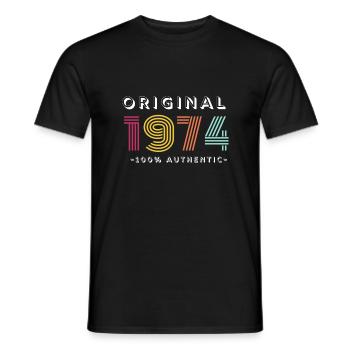 Original 1974 Vintage Rétro Cadeau d’anniversaire - T-shirt homme - noir - Devant - AI Model Male 178 light (178cm)