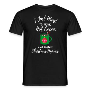 Ich will nur heißen Kakao & Weihnachtsfilm schauen - Männer T-Shirt - Schwarz - Vorne - AI Model Male 178 light (178cm)