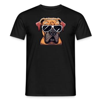 Boxerhund mit Sonnenbrille - Männer T-Shirt - Schwarz - Vorne - AI Model Male 178 light (178cm)