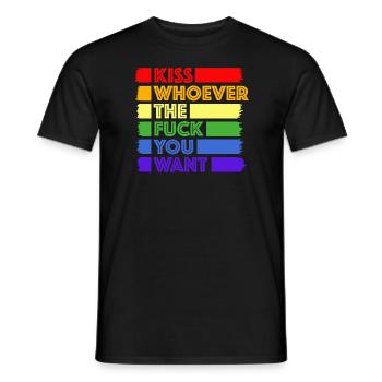 Kiss whoever the hell you want | gay, gay - Men's T-Shirt - black - Front - AI Model Male 178 light (178cm)