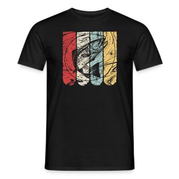 Fishing Fish on the Hook Retro Vintage Gift - Men's T-Shirt - black - Front - AI Model Male 178 light (178cm)