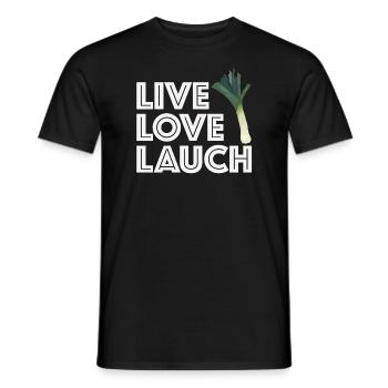 Leben lieben Lauch | lustige Sprüche, Sarkasmus - Männer T-Shirt - Schwarz - Vorne - AI Model Male 178 light (178cm)