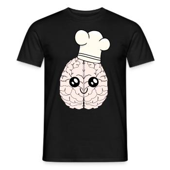Brain chef chef hat smart cooking culinary art - Men's T-Shirt - black - Front - AI Model Male 178 light (178cm)