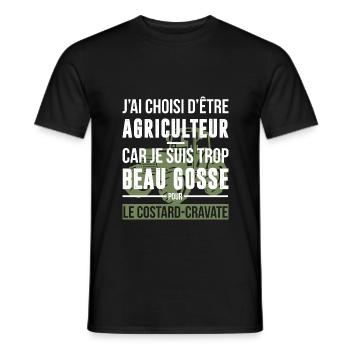 Agriculteur beau gosse - T-shirt homme - noir - Devant - AI Model Male 178 light (178cm)
