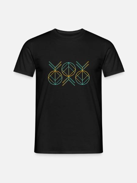 Neon Art-Deco-Muster - Männer T-Shirt - Schwarz