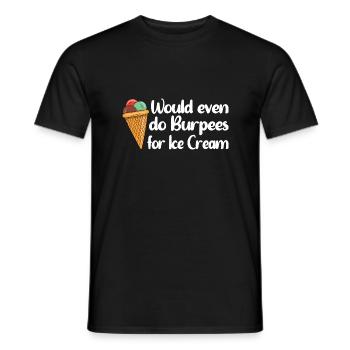 Ice Cream Summer Sports Ice Cream Joke Burpees - Men's T-Shirt - black - Front - AI Model Male 178 light (178cm)