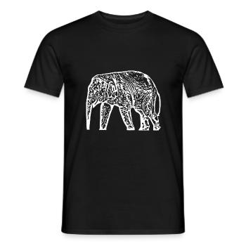 Elephant Baby White - Men's T-Shirt - black - Front - AI Model Male 178 light (178cm)