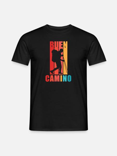 Buen Camino Men as Pilgrims on the Way of St. James - Men's T-Shirt - black