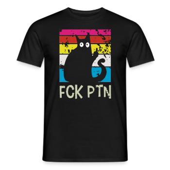FCK PTN Chat Ukraine - T-shirt homme - noir - Devant - AI Model Male 178 light (178cm)