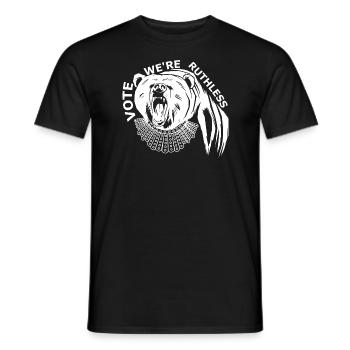Ruth Bader Ginsberg Notorious (RBG) collar Bear - Men's T-Shirt - black - Front - AI Model Male 178 light (178cm)