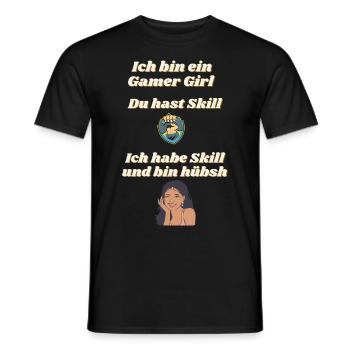 Gamer Girl Skill Gaming Game Hübsch Videospiele - Männer T-Shirt - Schwarz - Vorne - AI Model Male 178 light (178cm)