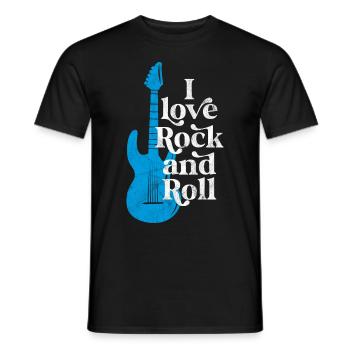 I love rock and roll - Men's T-Shirt - black - Front - AI Model Male 178 light (178cm)