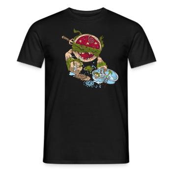 Pizza Ninja - Männer T-Shirt - Schwarz - Vorne - AI Model Male 178 light (178cm)