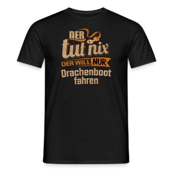 Der tut nix der will nur Drachenboot - RAHMENLOS - Männer T-Shirt - Schwarz - Vorne - AI Model Male 178 light (178cm)