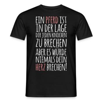 Cheval d'attribution du cheval disant coeur amour cadeau - T-shirt homme - noir - Devant - AI Model Male 178 light (178cm)